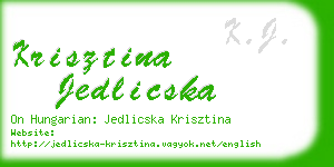 krisztina jedlicska business card